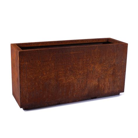 veradek corten steel series long box planter|veradek metallic series cube planter.